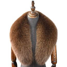 100% Natural Real Fox Fur Collar for Women and Men's Coat Jacket Fur Collar Extra Large Size Neck Warmer Fur Scarf Shawls H0923