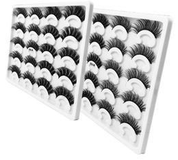 Natural Thick 10 Pairs Mink Hair False Eyelashes Set Curly Soft & Vivid Reusable Handmade Fake Lashes Extensions 8 Models DHL Free