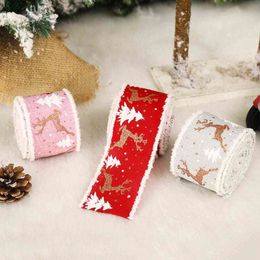 5 Meters Wide Christmas Ribbon for Gift Wrapping Ribbons for Cake Tree Wreaths Cards Decorations with 3 Colors