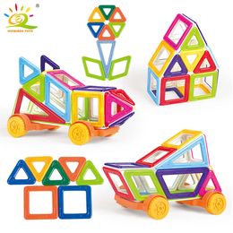 40pcs DIY Magnetic Blocks Building Set for Kids 3D Plastic Magnetic Tiles Bricks Educational Construction Kids Q0723