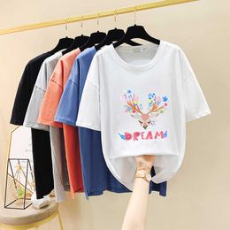 Plus Size L-5XL Candy Colour Modal Tshirt Women Clothing Summer Tops Tshirt Short Sleeve Casual Solid Pink Tee shirt Femme 210604