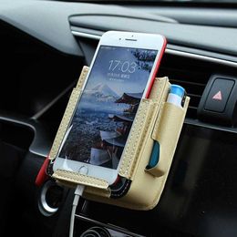 Car Air Vent Storage Bag Organizer - Multifuncational Air Vent Outlet Pocket, Auto Car Mount Phone Holder and Dash Storage Bag