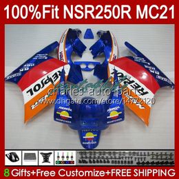 OEM Injection For HONDA NSR250 NSR 250 R MC21 PGM3 NSR250R 90 91 92 93 103HC.27 NSR 250R NSR250RR 1990 1991 1992 1993 Repsol blue Fairings