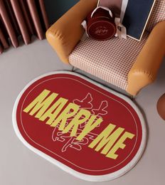 Wedding Chinese MERRY ME Letter China crystal velvet Carpets Floor Mat Decorative Area Rug For Boys Bedroom Nylon Printed Thick Mats Abstract