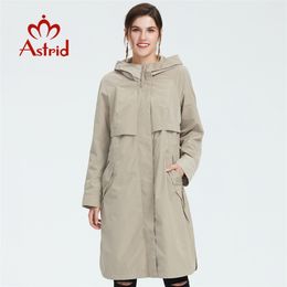 Trench Coat Spring And Autumn Women Causal coat Long Sleeve With Hood Solid color female moda muje High Quality AS-9046 210812