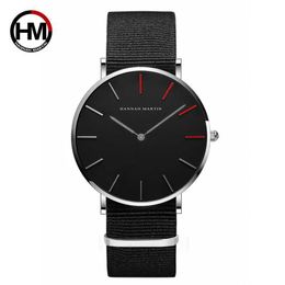 Japan Quartz Movement Men Waterproof Wrist Watches Fashion SIMPLE DESIGN Brand Luxury Ultra Thin Nylon Creative Mens Watches 210527