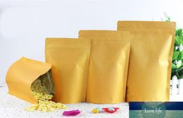 11*18.5+3cm 100pcs Stand Up Aluminium Foil Brown kraft paper bags with Zipper lock for Food/Tea/Nut Resealable Packaging Bag