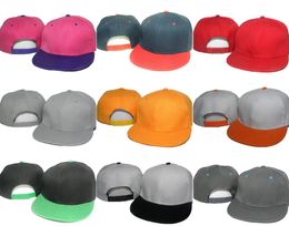 9 Colours Men's Solid Colour Blank Design Flat Snapback Hats Summer Fashion Out Door Men's Women's Adjustable Cap USA Fan's Flat Blank Hats