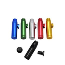 100pcS/lot Portable Aluminium Metal Snuff Bottle 7 Colours 6 Styles Bullet Rocket Shaped Snuff Snorter Sniff Dispenser For Tobacco Smoking Pipe Tools
