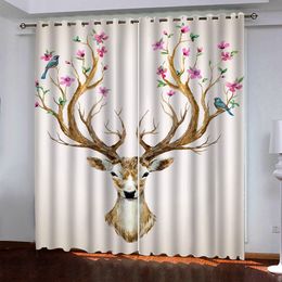 Living Room Bedroom Blackout Curtains animal 3D Window Curtain Modern Drapes Blinds