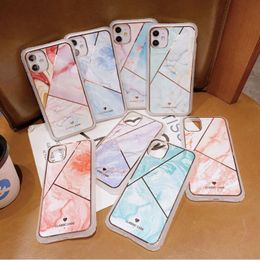 fashion electroplate aureate Marble Phone Case For iphone 12 11 Pro Max XS X XR 7 8 plus SE 2020 Fall prevention Cases Cover