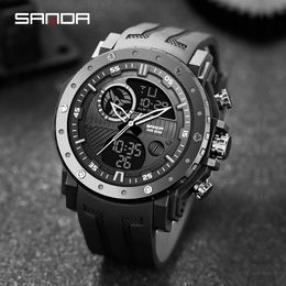 SANDA Fashion Men's Watches Top Brand Luxury Military Sport Quartz Watch Man 5ATM Waterproof Clock Men relogios masculino 6012 X0625