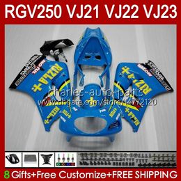 OEM Bodys Kit For SUZUKI 250CC RGV250 SAPC VJ21 RGV250 RGV-250CC 88 89 Bodywork 21HC.4 RGVT-250 RGV-250 RIZLA blue stock Panel RGVT RGV 250 CC 1988 1989 Full Fairings Kit