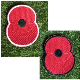 Collectable Embrodery Poppy Patch Soccer Badge Heat Transfer Parches