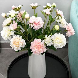 Decorative Flowers & Wreaths Artificial Flowers,champagne Colour 62cm 3head Peony Living Room Wedding Flower Arrangement Decorate,Valentine's