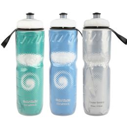 710ML Cycling Water Bottle Outdoor Dual Layer Thermal Keeping PE Sport Bottle Hot Cold Water Y0915