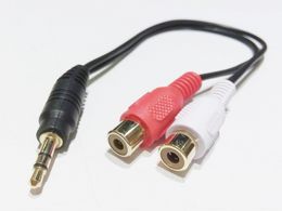Audio Cables, 1/8" 3.5MM Stereo Male to Dual Red White RCA Female Plug Splitter Y adapter Connector Audio Cable/5PCS
