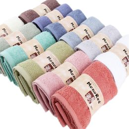 Algodón súper absorbente toalla de algodón liso 74x33cm cara de baño toalla gruesa suave baño toallas de playa 17 colores