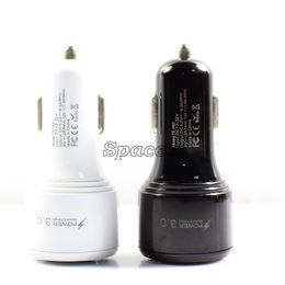 High Quality Dual QC3.0 2 Ports USB Car Charger Portable Quick Charging for Cellphones without Package