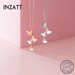 DHJAXL Butterfly 925 Sterling Silver Necklace Embellished with Crystals from fine Jewelry Pendant Necklace Women Gifts