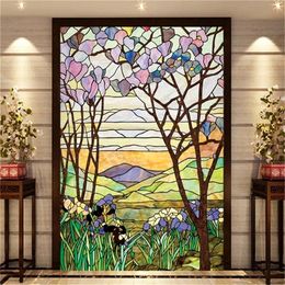 European church mosaic art glass film stained window opaque sticker self adhesive/static cling decor privacy do custom size fl01 Y200416