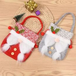 Faceless Old Man Christmas Gifts Candy Bags Christmas Decoration Eve Packaging Drawstring Bag