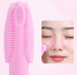 Factory USB Face Cleaner Facial Cleansing Brush Double Sided Silicone Handle Massager Electric Deep Pores Cleaning Makeup Remover