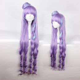 Anime Macross Frontier Mikumo Guynemer Cosplay Wig Purple Long Hair Wig Costumes