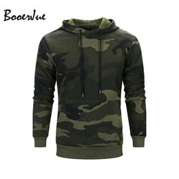 Camouflage Pullovers Casual Unisex Thick Fleece Hoodie Camo Hoodies Men Army Green Pocket Military Hooded Sweatshirt Patchwork 201020