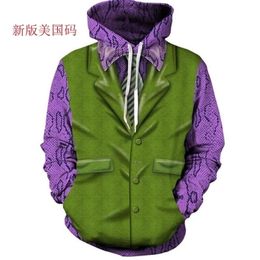 Novos camisolas Homens Marca Hoodies Homens Joker 3D Impressão Hoodie Masculino Casual Tracksuits Tamanho XS-7XL Atacado e Varejo 201112