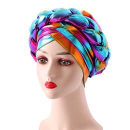 Latest Aso Oke Auto Gele Headtie Already Handmade African Cap Nigerian Wedding Women Braid Turban Muslim Hat 211119