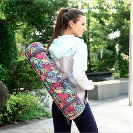 Waterproof Canvas Yoga Backpack Bag Gym Mat Pilates Case Carriers Q0705