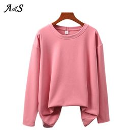 Anbenser Cotton Basic Long Sleeve Womens T-shirt Casual Black White Fashion Solid Top Ladies Korean Tee Shirt Plus Size 210623