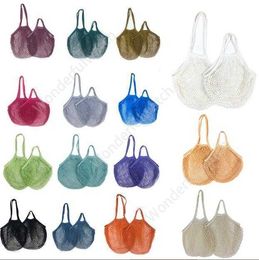 Shopping Bags Handbags Vegetable Fruits Grocery Bag Shopper Tote Mesh Net Woven Cotton Bags String Organizer Reusable Storage Bags DAW260