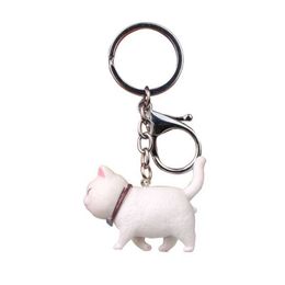 Imitation Real Cat Keychain Charms Key Chains Resin Ornament Lucky Gifts Durable G1019