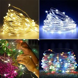 Strings 2M-10M Multi-colored LED Battery Micro Rice Wire Copper Fairy String Lights For Indoor Outdoor Wedding Christmas Decoration