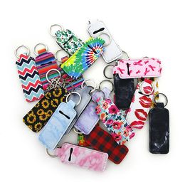 Party Favour Lip Gloss Holder Keychain Neoprene Chapstick Holder Lipstick/Lip Balm Holder Rectangular Shape DH4957