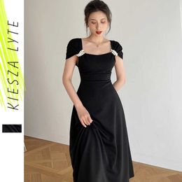 Runway Fashion Evening Dress Women Elegant Audrey Hepburn Pearl High Waist Sheath Midi Dresses Ladies Work Vestidos De Fiesta 210608