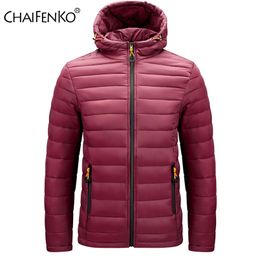 CHAIFENKO Winter Warm Waterproof Jacket Men Autumn Thick Hooded Cotton Parkas Mens Fashion Casual Slim Jacket Coat Male 210914