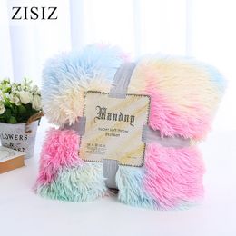 ZISIZ Soft Warm Bedding Throw Blanket Plush Fluffy Faux Fur for Bed Cover Sheet Throw Home Decoration Comfortable Blanket 210316