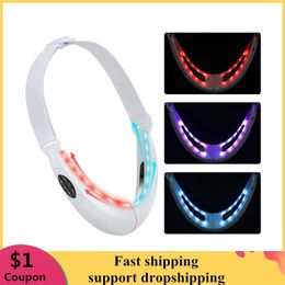 EMS Face Lift Device Massager for Microcurrent V Slimming Bandage LED Light Reduce Double Chin Beauty Apparatus 220216