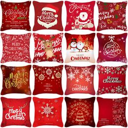 Cushion/Decorative Pillow 2021 Christmas Peach Velvet Pillowcase Custom Cross-border Sofa By Red Series Wholesale