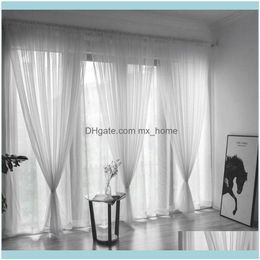 Curtain Deco El Supplies Home Gardencurtain & Drapes Europe Solid White Yarn Window Tulle Curtains For Living Room Kitchen Modern Treatments