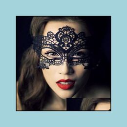 Party Masks Festive & Supplies Home Garden Fashion Masquerade Halloween Exquisite Lace Half Face Mask For Lady Black White Option Sexy Drop