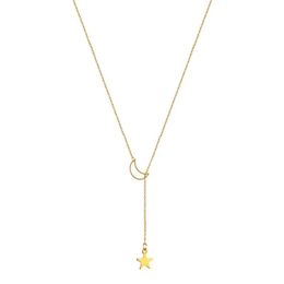 Pendant Necklaces Simple Five-pointed Star Moon Necklace For Women Stainless Steel Pentacle Y Shape