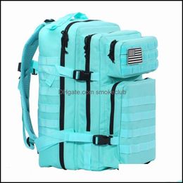 Sports & Outdoors Outdoor Bags 45L Tactical Backpack For Men Women Large Capacity Travelling Pack Hiking Trekking Daypacks Sky Blue Malitary