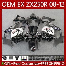 OEM Body For KAWASAKI NINJA EX250 ZX250 R EX ZX 250R ZX-250R 2008-2012 81No.73 EX-250 ZX250R 2008 2009 2010 2011 2012 EX250R 08 09 10 11 12 Injection Fairing black west blk