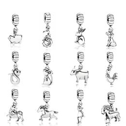 NEW 2021 100% 925 Silver Dog 12 Chinese Zodiac Fit DIY Original Fshion Jewellery Gift 111