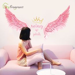 Creative angel wings wall stickers ins bedroom sticker living room wall decor girl room decoration self-adhesive home decor 210308