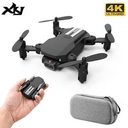 XKJ 2020 New Mini Drone 4K 1080P HD Camera WiFi Fpv Air Pressure Altitude Hold Black And Grey Foldable Quadcopter RC Dron Toy